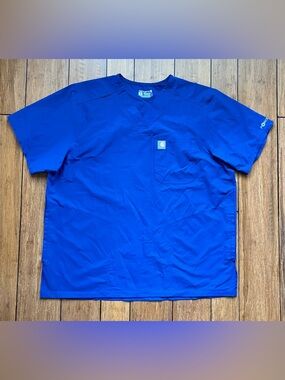 Carhartt Royal Blue V-Neck Work Scrub Top